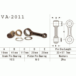 VESRAH VA-2011 korbowód YAMAHA YFM400 BIG BEAR 99-09 sklep MOTORUS.PL