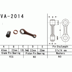 VESRAH VA-2014 korbowód YAMAHA YFM600 GRIZZLY 98 sklep MOTORUS.PL