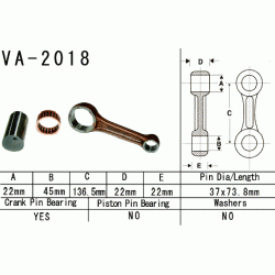 VESRAH VA-2018 korbowód YAMAHA YFM660 RAPTOR 02-05, GRIZZLY 660 02-08 sklep MOTORUS.PL