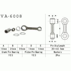 VESRAH VA-6008 korbowód YAMAHA YZ80/85 93-09 sklep MOTORUS.PL