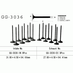 VESRAH GG-3036-IN zawór ssący SUZUKI GSF1250 07-14, GSXR1100 W 94-98, DL650 04-17, SV650SA 07-11, SFV650 99-14