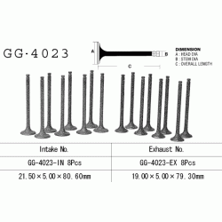 VESRAH GG-4023-IN zawór ssący Kawasaki ZL600 86-87, ZX600 Ninja 600 R/X