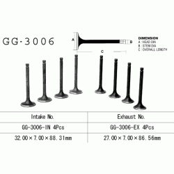 VESRAH GG-3006-EX zawór wydechowy Suzuki GS550 77-82, GS650 81-82, XN85 Turbo 83