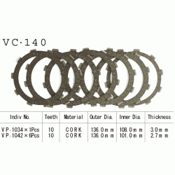 VESRAH VC-140 komplet motocyklowych tarcz sprzęgła sklep MOTORUS.PL