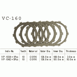 VESRAH VC-160 komplet motocyklowych tarcz sprzęgła sklep MOTORUS.PL