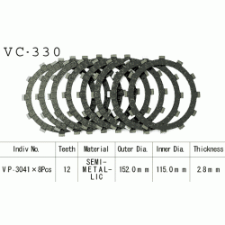 VESRAH VC-330 komplet motocyklowych tarcz sprzęgła sklep MOTORUS.PL