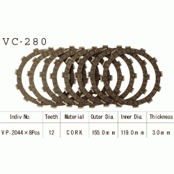 VESRAH VC-280 komplet motocyklowych tarcz sprzęgła sklep MOTORUS.PL