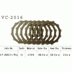 VESRAH VC-2016 komplet motocyklowych tarcz sprzęgła sklep MOTORUS.PL