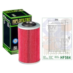 Hiflofiltro HF564 motocyklowy filtr oleju APRILIA długi 101mm MOTORUS.PL
