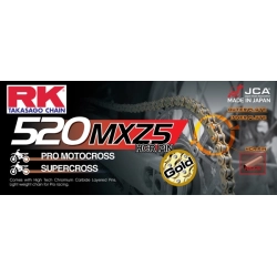 RK 520MXZ5 ZŁOTY HEAVY DUTY NON-ORING OFF-ROAD RACING Z ZAPINKĄ 520MXZ5-134_GB ogniw łańcuch napędowy sklep motocyklowy