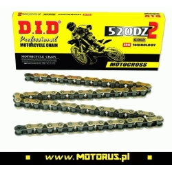 DID520DZ2 G&B-108 ogniw łańcuch napędowy BEZORINGOWY ZŁOTY sklep motocyklowy MOTORUS.PL