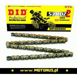 DID520DZ2 G&B-116 ogniw łańcuch napędowy BEZORINGOWY ZŁOTY sklep motocyklowy MOTORUS.PL