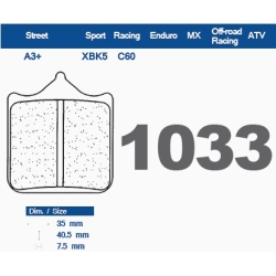 CL Brakes 1033XBK5 motocyklowe klocki hamulcowe na 1 tarczę (4szt.) PRZÓD HUSQVARNA 701 Supermoto 15- MOTORUS.PL