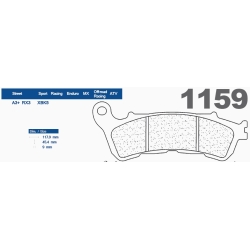 CL Brakes 1159XBK5 motocyklowe klocki hamulcowe na 1 tarczę Przód HONDA CB600 ABS 07- , CBF600N/S ABS 08-, VFR800 06-13