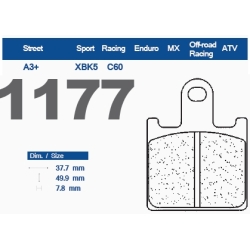 CL Brakes 1177XBK5 motocyklowe klocki hamulcowe na 1 tarczę Przód 4szt. KAWASAKI ZX6R 07- , Z1000 07-09 MOTORUS.PL