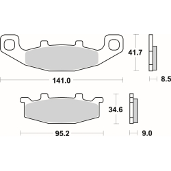 SBS 597 LS motocyklowe klocki hamulcowe komplet na 1 tarczę sklep motocyklowy MOTORUS.PL