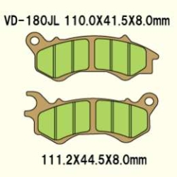 VESRAH VD-180JL Sintered motocyklowe klocki hamulcowe Przód HONDA PCX125 2010-2017 MOTORUS.PL