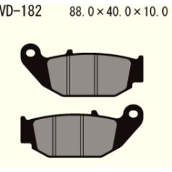 VESRAH VD182 SEMI METALIC klocki hamulcowe TYŁ HONDA CBR125R 2018-2021, CRF250 Rally 2017-2021, CRF250L MOTORUS.PL