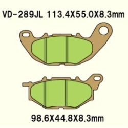 VESRAH VD289JL Sintered motocyklowe klocki hamulcowe YAMAHA YZFR3/ABS 14-17, YZFR25/ABS 14-17, MT03 15-17 MOTORUS.PL