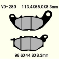 VESRAH VD289 SEMI METALIC klocki hamulcowe motocyklowe YAMAHA YZFR3/ABS 14-17, YZFR25/ABS 14-17, MT03 15-17 MOTORUS.PL