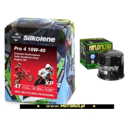 SILKOLENE PRO 4 10W40 XP 4T olej silnik 4L + FILTR OLEJU HF MOTORUS.PL