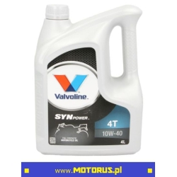 VALVOLINE SYNPOWER 4T 10W40 4L Full syntetyk olej motocyklowy silnikowy 4L sklep motocyklowy MOTORUS.PL