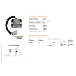 DZE 2485 regulator napięcia Yamaha OEM 34L-81960-A0 YAMAHA XT600Z TENERE 83-85 MOTORUS.PL