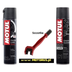 MOTUL C2+ C1 SZCZOTKA zestaw do czyszczenia i konserwacji łańcucha napędowego MOTORUS.PL