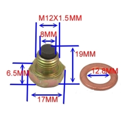 JMP M12x1,5 magnetyczna śruba spustu oleju z uszczelką miedzianą MOTORUS.PL