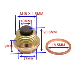 JMP M18x1,50 magnetyczna śruba spustu oleju z uszczelką miedzianą MOTORUS.PL