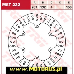 TRW MST232 motocyklowa tarcza hamulcowa średnica 267mm sklep motocyklowy MOTORUS.PL