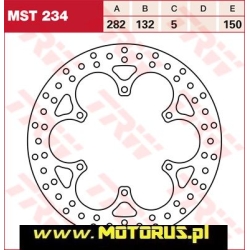 TRW MST234 motocyklowa tarcza hamulcowa średnica 282mm sklep motocyklowy MOTORUS.PL