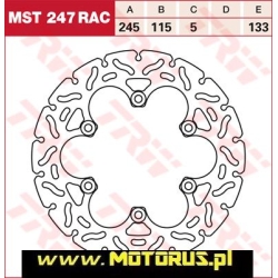 TRW MST247RAC motocyklowa tarcza hamulcowa średnica 245mm sklep motocyklowy MOTORUS.PL