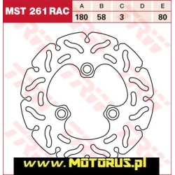 TRW MST261RAC motocyklowa tarcza hamulcowa średnica 180mm sklep motocyklowy MOTORUS.PL