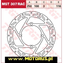 TRW MST307RAC motocyklowa tarcza hamulcowa średnica 250mm sklep motocyklowy MOTORUS.PL