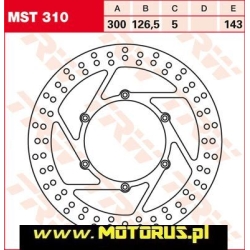 TRW MST310 motocyklowa tarcza hamulcowa średnica 300mm sklep motocyklowy MOTORUS.PL