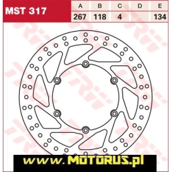 TRW MST317 motocyklowa tarcza hamulcowa średnica 267mm sklep motocyklowy MOTORUS.PL