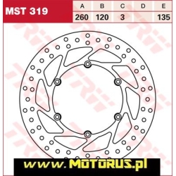 TRW MST319 motocyklowa tarcza hamulcowa średnica 260mm sklep motocyklowy MOTORUS.PL