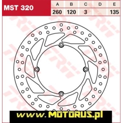TRW MST320 motocyklowa tarcza hamulcowa średnica 260mm sklep motocyklowy MOTORUS.PL