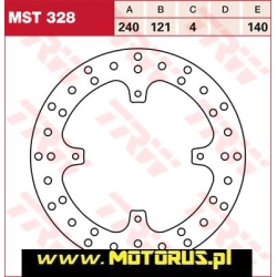 TRW MST328 motocyklowa tarcza hamulcowa średnica 240mm sklep motocyklowy MOTORUS.PL