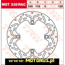 TRW MST338RAC motocyklowa tarcza hamulcowa średnica 240mm sklep motocyklowy MOTORUS.PL