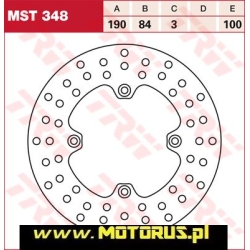 TRW MST348 motocyklowa tarcza hamulcowa średnica 190mm sklep motocyklowy MOTORUS.PL