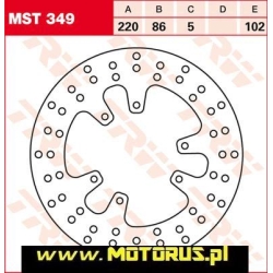 TRW MST349 motocyklowa tarcza hamulcowa średnica 220mm T. XT600 , XTZ660 sklep motocyklowy MOTORUS.PL