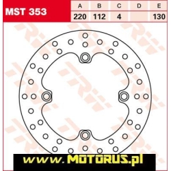 TRW MST353 motocyklowa tarcza hamulcowa średnica 220mm sklep motocyklowy MOTORUS.PL