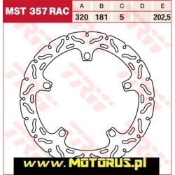 TRW MST357RAC motocyklowa tarcza hamulcowa średnica 320mm sklep motocyklowy MOTORUS.PL