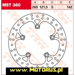 TRW MST380 motocyklowa tarcza hamulcowa średnica 260mm sklep motocyklowy MOTORUS.PL