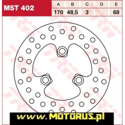 TRW MST402 motocyklowa tarcza hamulcowa średnica 170mm sklep motocyklowy MOTORUS.PL
