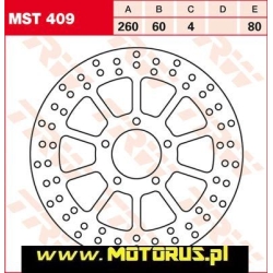 Tarcza hamulcowa przód stała, 260/60x4mm 5x80mm, średnica otworów mocujących 8,5mm APRILIA ATLANTIC