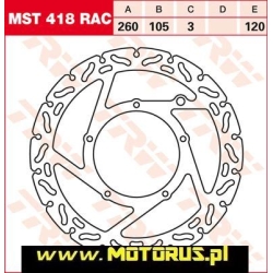 TRW MST418RAC motocyklowa tarcza hamulcowa średnica 260mm sklep motocyklowy MOTORUS.PL