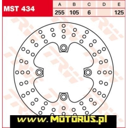 Tarcza hamulcowa tył stała, 255/105x5,5mm 4x125mm, średnica otworów mocujących 10,5mm TRIUMPH AMERIC